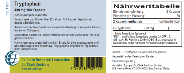 Inhaltsstoffe Tryptophankapseln